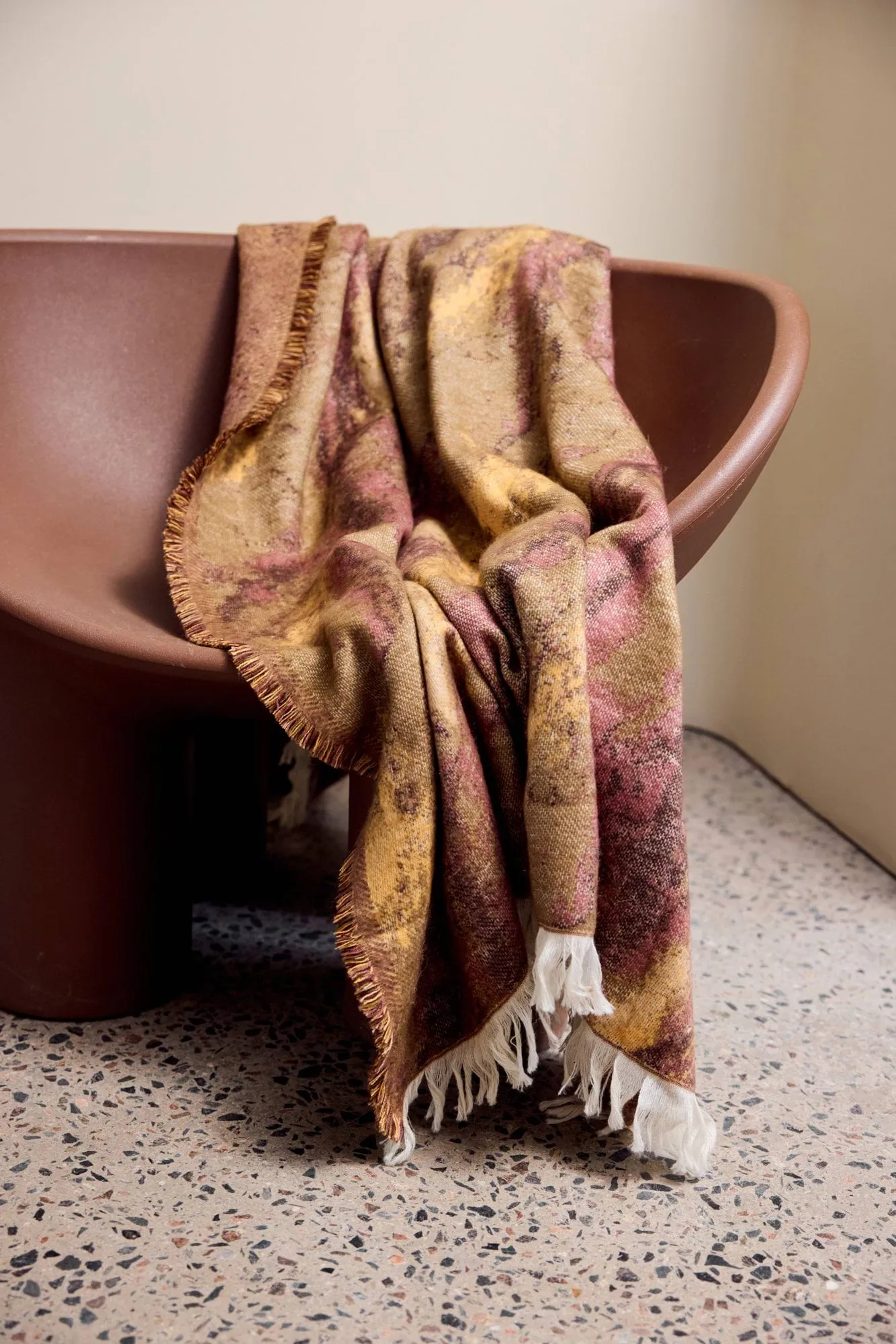 Blue blanket, Brown-beige-wine red, 130x170 cm Byon