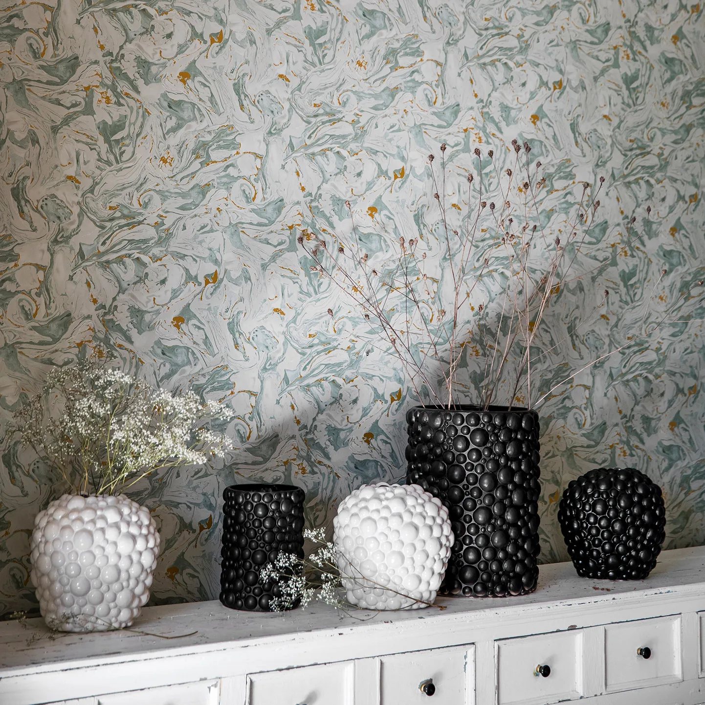 Celeste vase 26 cm, black Byon