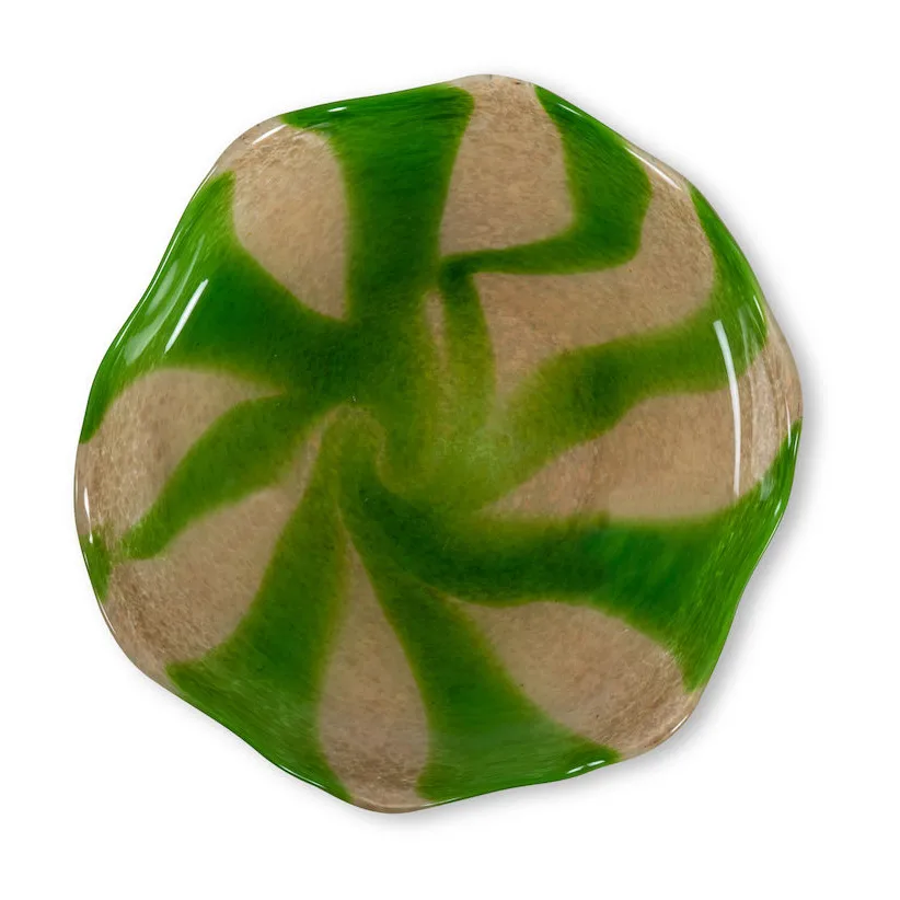 Curve saucer green-beige, M Ø27 cm Byon