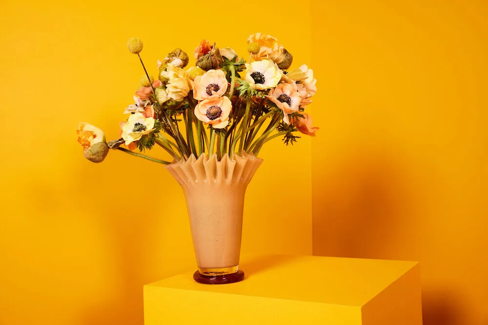Lori vase 28 cm, Yellow-bordeaux Byon