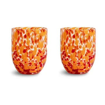 Messy Glass 30 cl 2-Pack - Red-orange - Byon