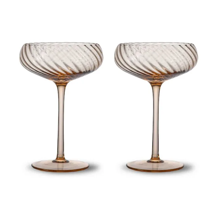 Opacity champagne coupe 300 ml 2-pack, Peach. Byon