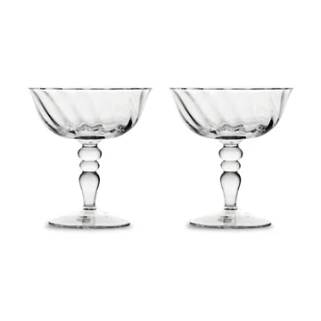 Opacity Italian champagne coupe 15 cl 2-pack - Clear - Byon