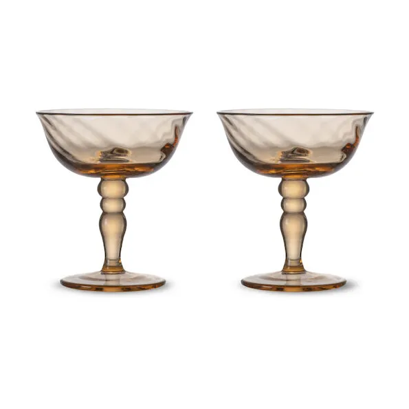 Opacity Italian champagne coupe 15 cl 2-pack - Peach - Byon