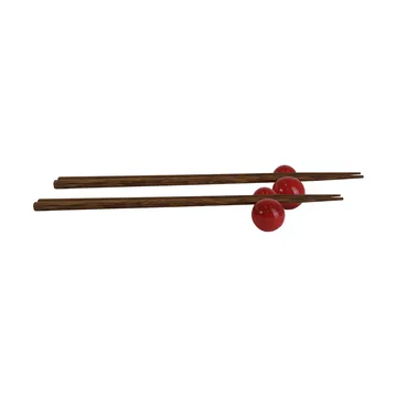Porto chopsticks with holder 2-pack - Red - Byon