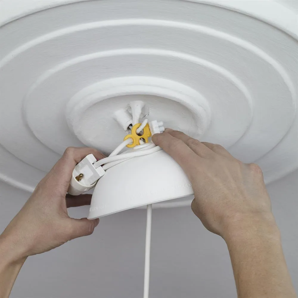 CableCup Trio ceiling cup, white CableCup