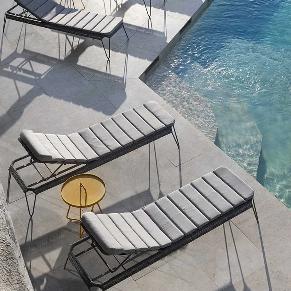 Breeze sun lounger cushion, Cane-line Natté light grey Cane-line