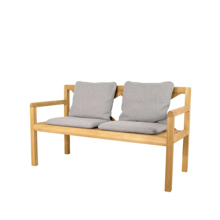 Grace 2-seater bench - Light grey, teak - Cane-line