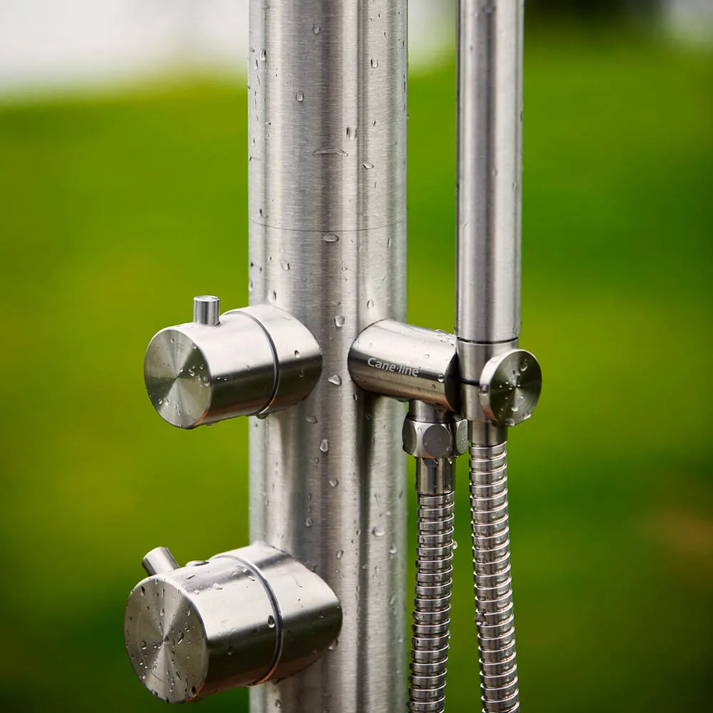 Lagoon outdoor shower, Stainless steel, teak & lava grey base Cane-line