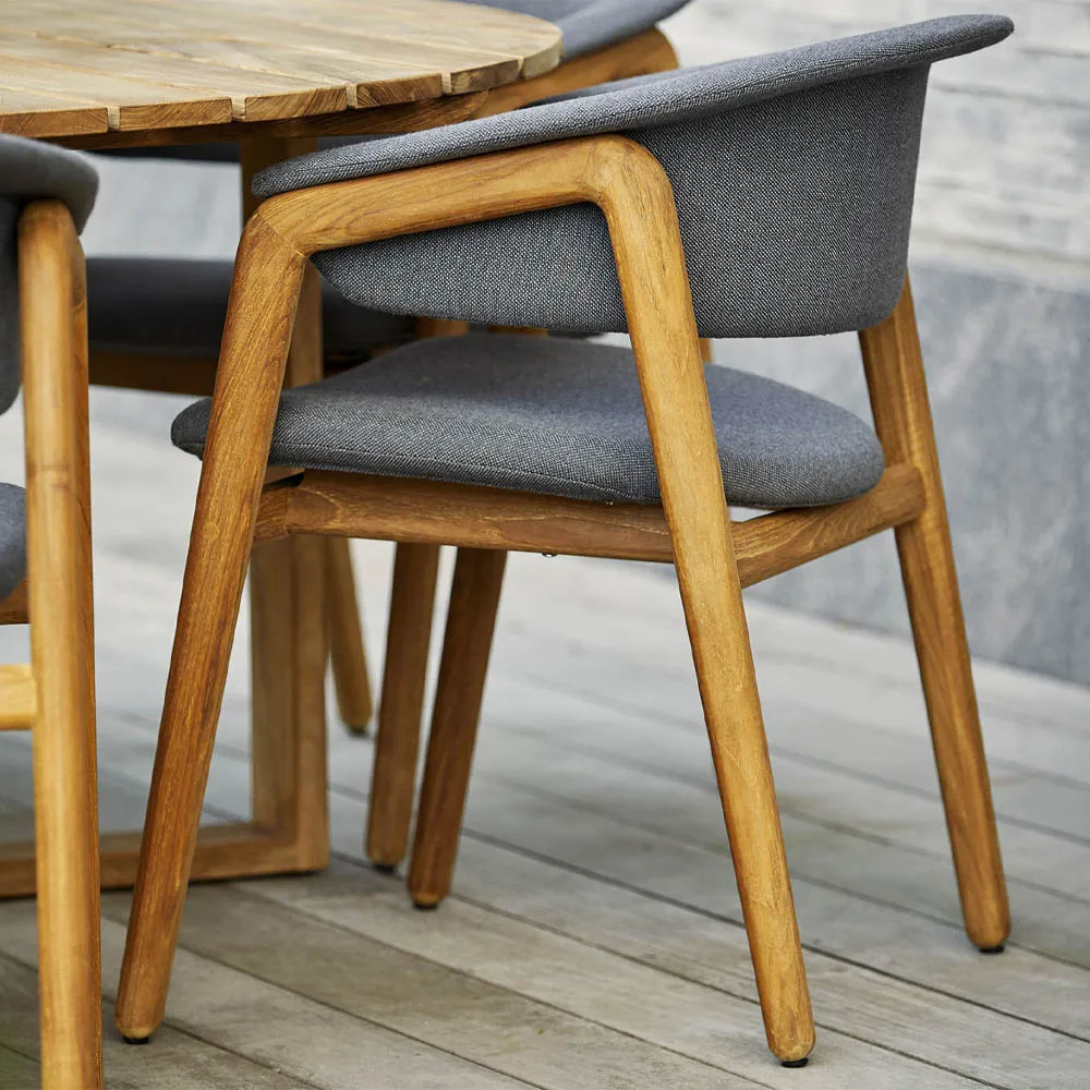 Luna chair, Cane-Line airtouch grey, teak frame Cane-line