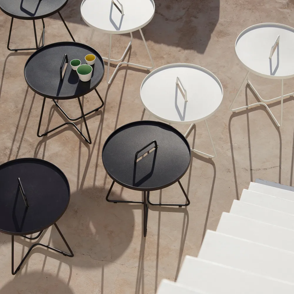 On the move table Ø37 cm, Black Cane-line
