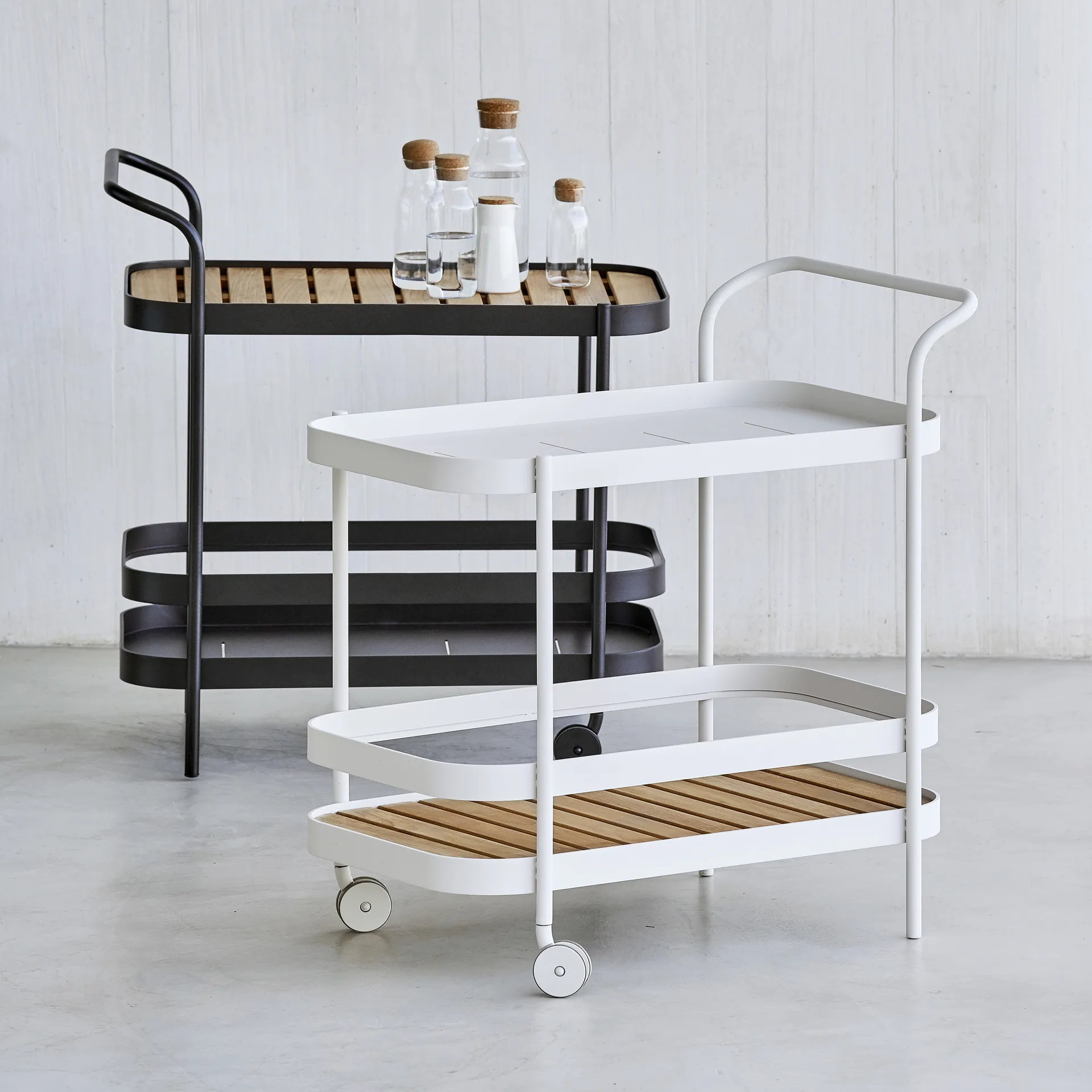Roll serving trolley, Lava grey, incl. teak tabletop Cane-line