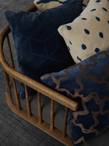 Chand pillowcase 40x60 cm - Sea blue-cognac - Chhatwal & Jonsson