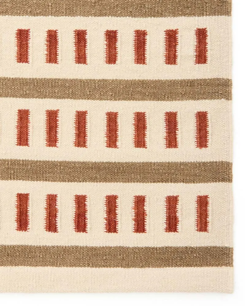 Ladakh wool rug, Off white-beige-rust, 230x320 cm Chhatwal & Jonsson