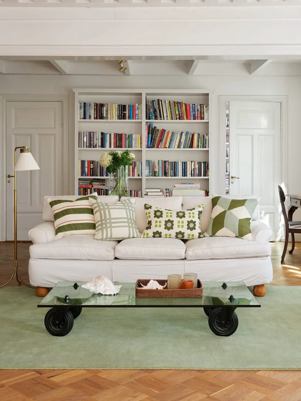 Lalit cushion cover 40x60 cm, Aqua-lime-cactus green Chhatwal & Jonsson