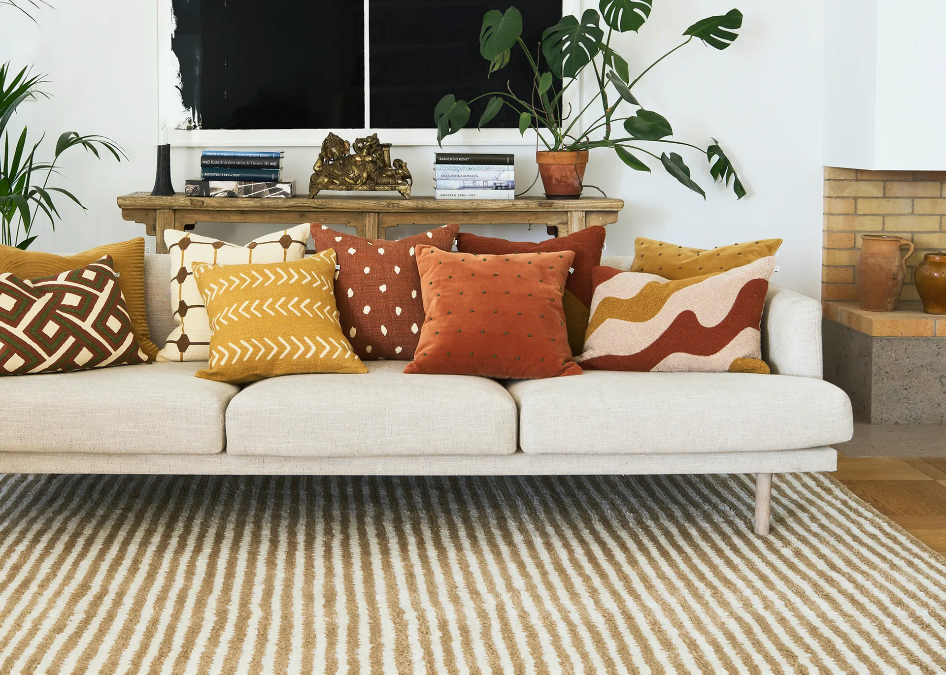 Lanka cushion cover 40x60 cm, Terracotta-cactus green Chhatwal & Jonsson