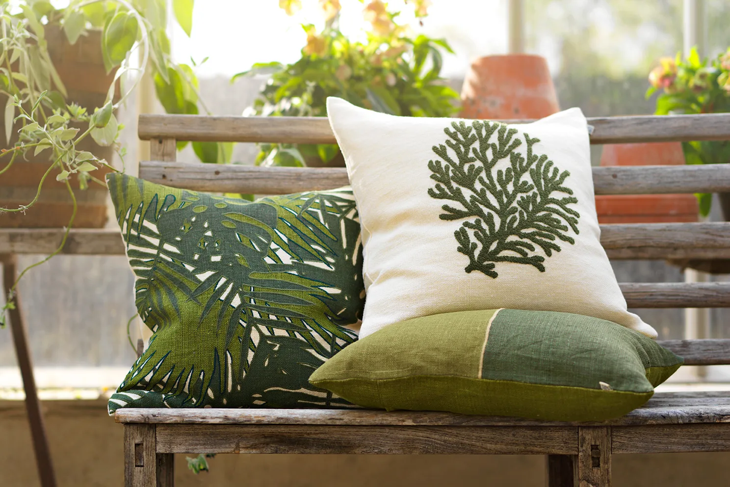 Palm pillowcase 50x50 cm, Green-cactus green Chhatwal & Jonsson