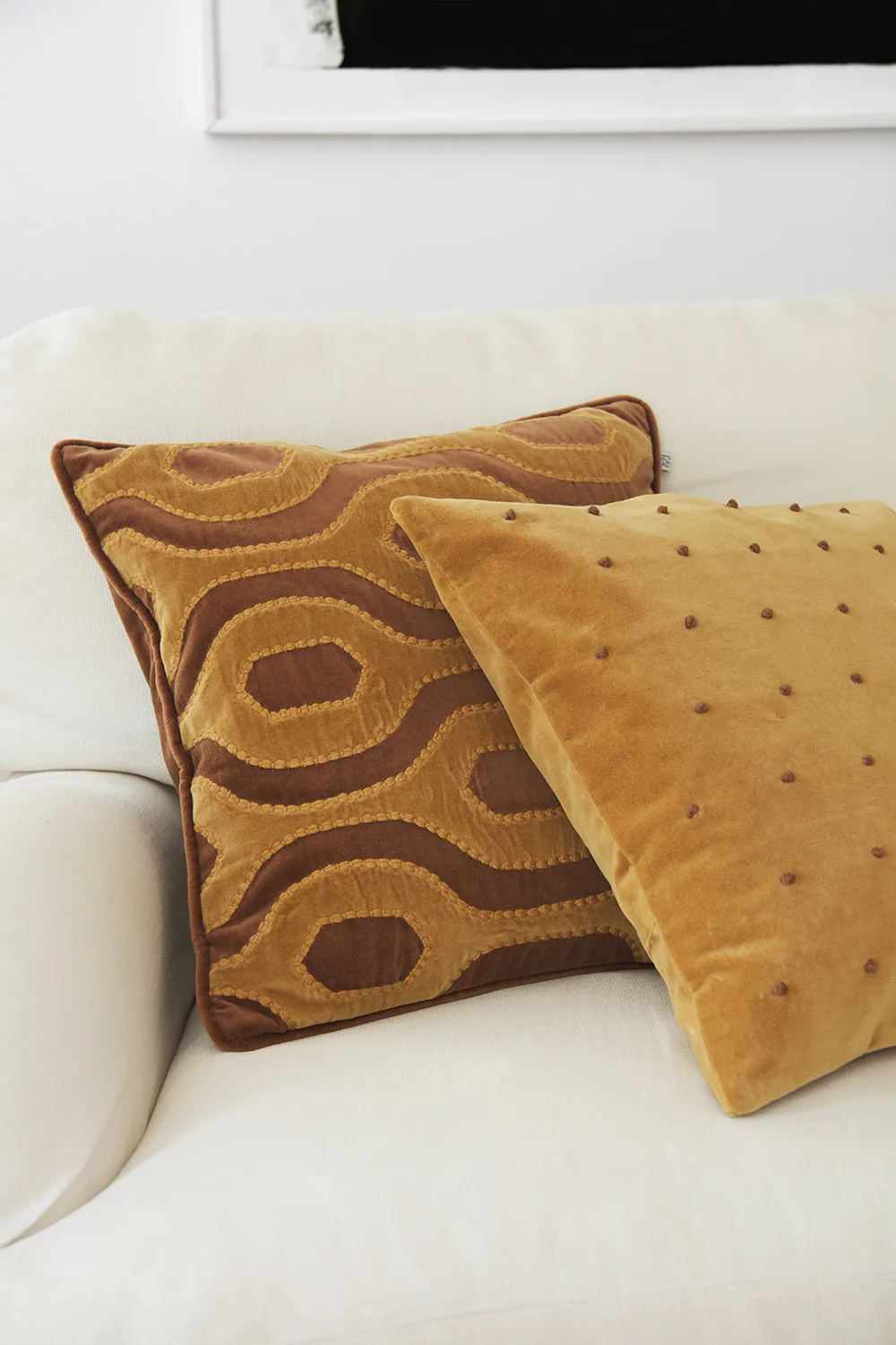 Roma cushion cover 50x50 cm, Masala yellow-cognac Chhatwal & Jonsson