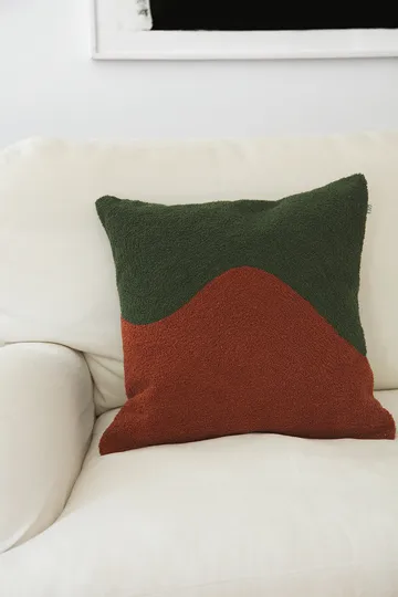 Yogi cushion cover 50x50 cm - Forest green-terracotta - Chhatwal & Jonsson