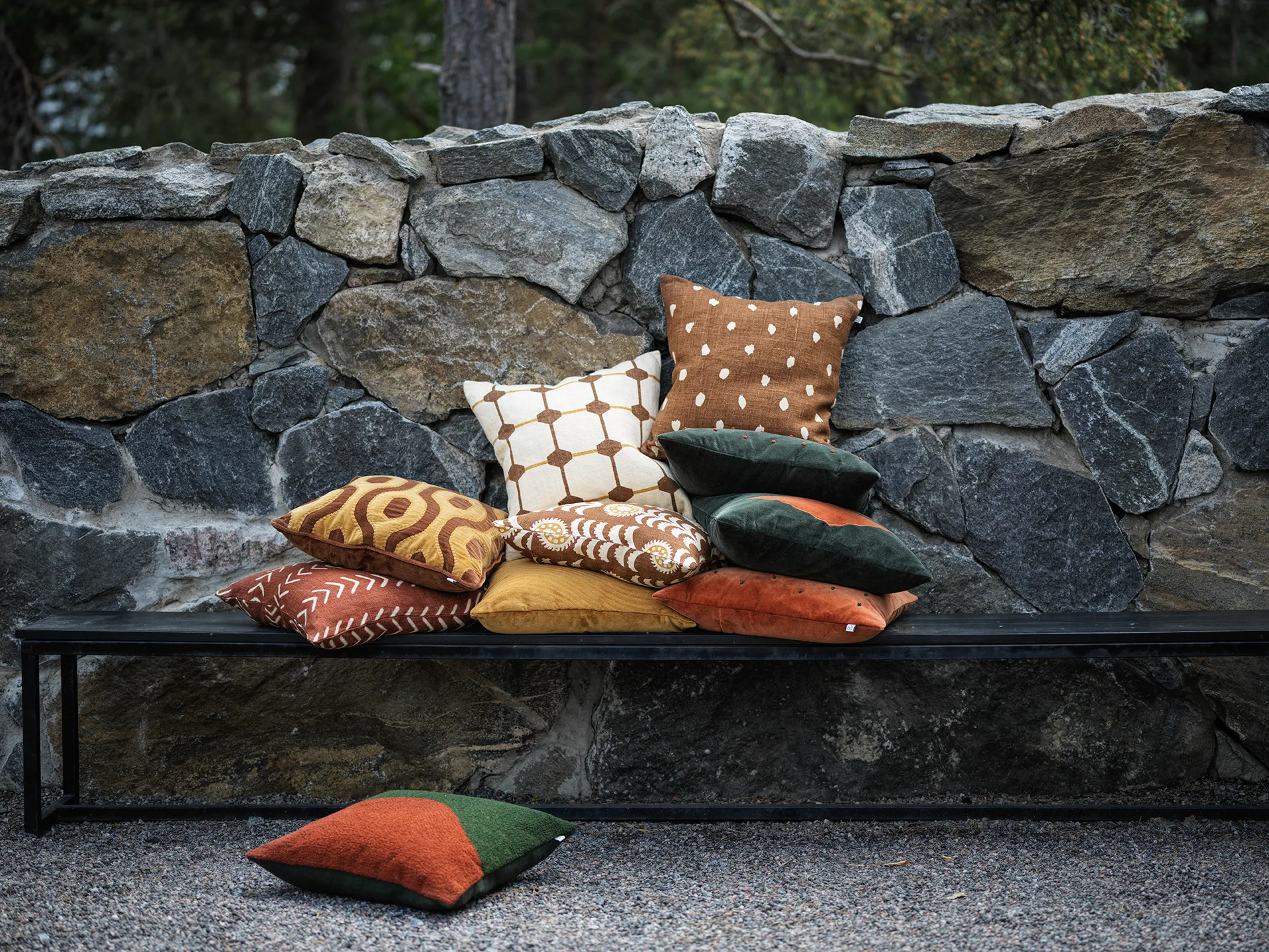 Yogi cushion cover 50x50 cm, Forest green-terracotta Chhatwal & Jonsson