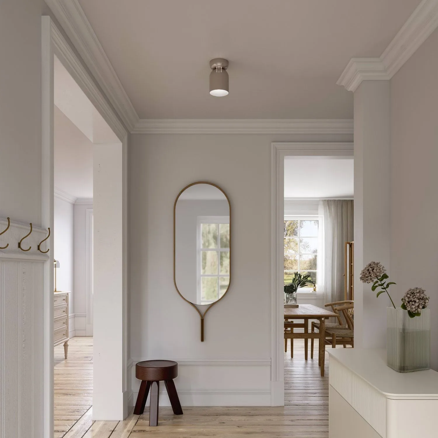 Lennon ceiling spotlight, Beige, Ø12.5x19.5 cm CO Bankeryd