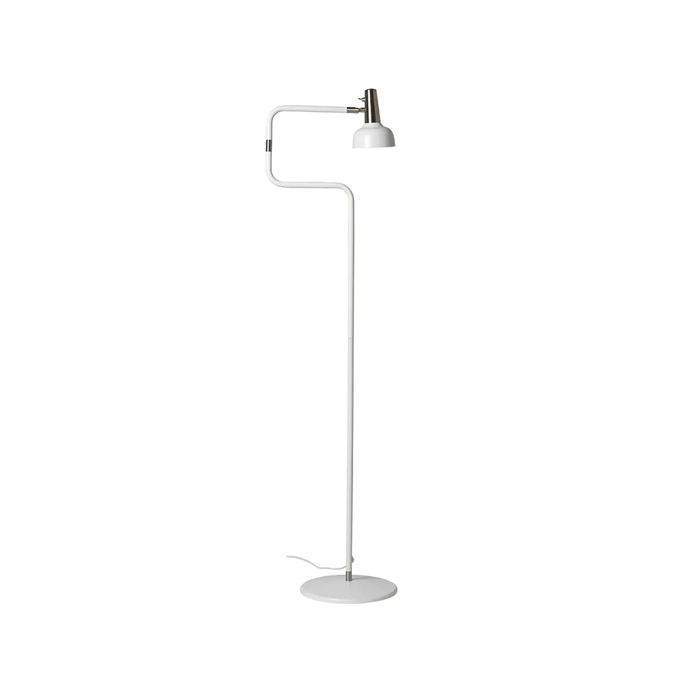 Ray floor lamp, White, nickel details CO Bankeryd
