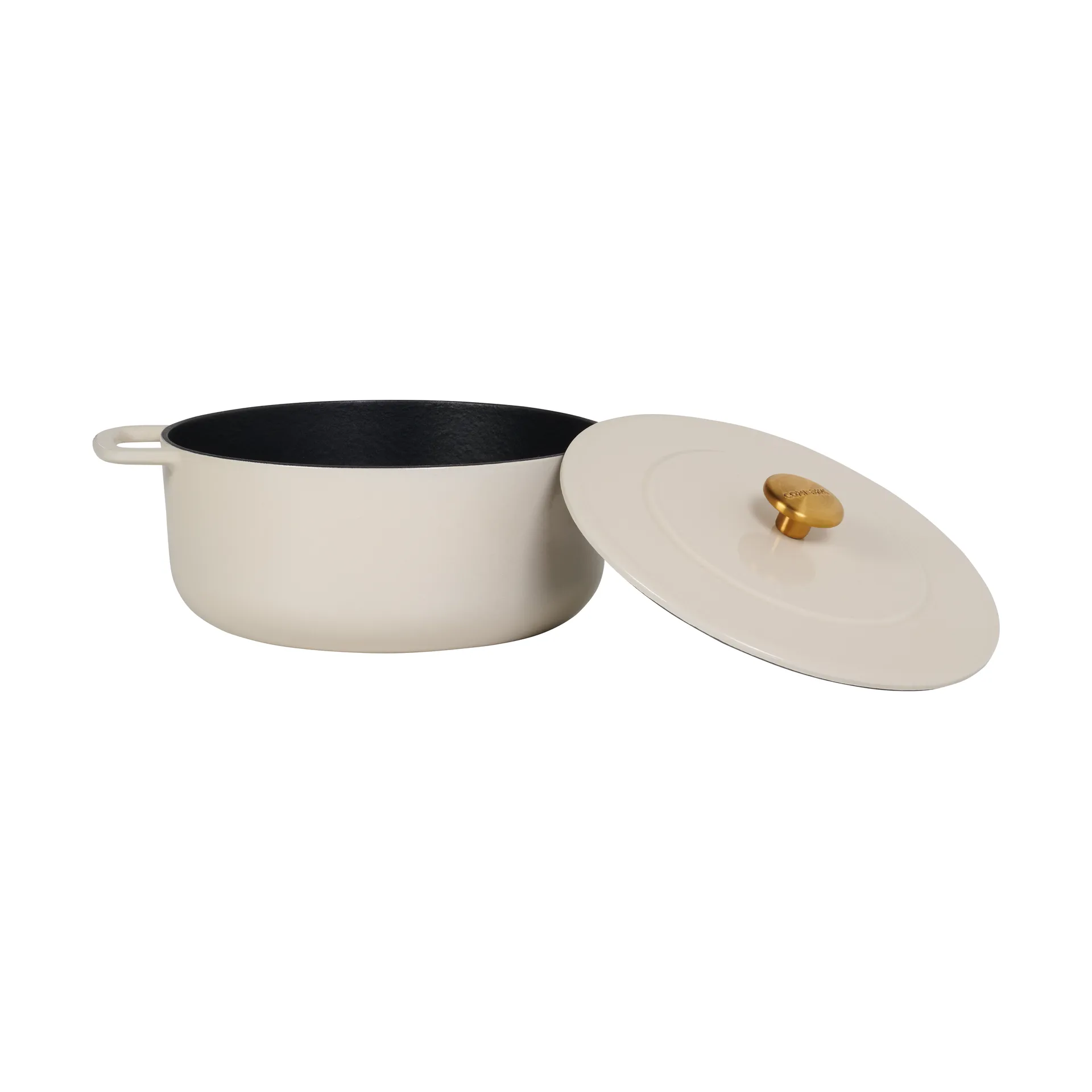 Combekk Enameled cast iron casserole Ø24 cm, Sand-gold knob Combekk