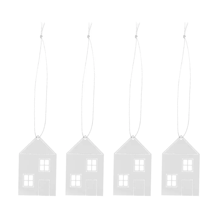 Christmas deco Town house 6 cm - Stainless steel - Cooee Design
