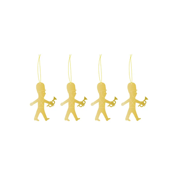 Cooee bauble brass 4-pack - Trumpet boy - Cooee Design
