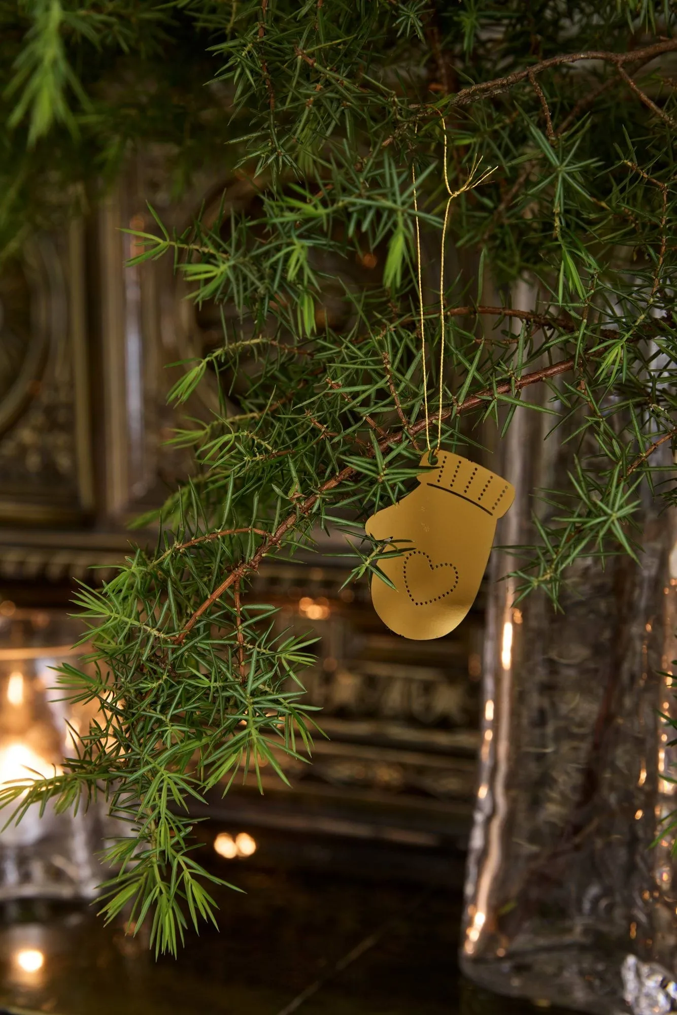 Deco Winter activities Christmas hanging ornaments 6 pieces, Brass Cooee Design