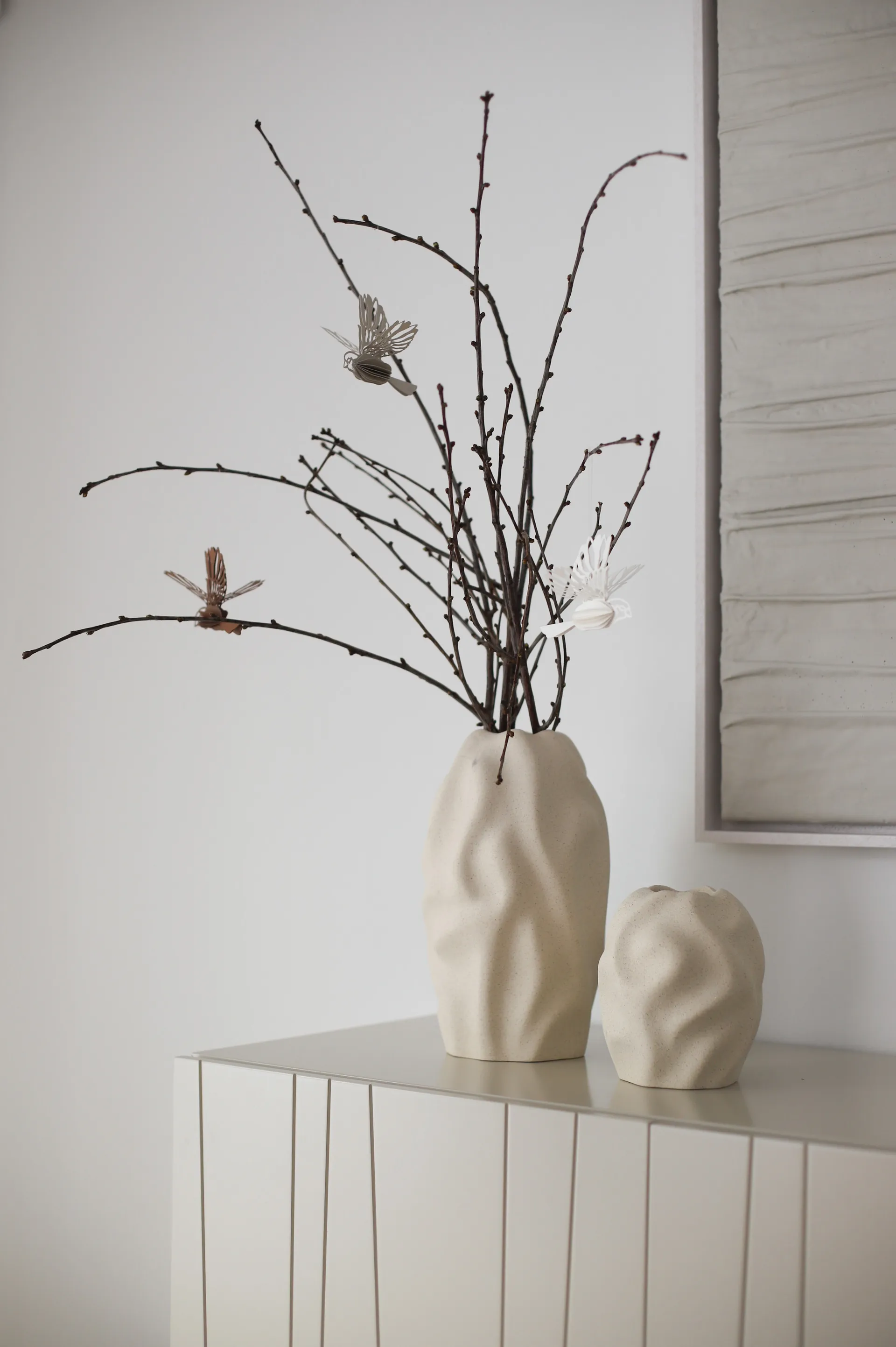 Paper bird decoration hanging 2-pack, Natural Cooee Design
