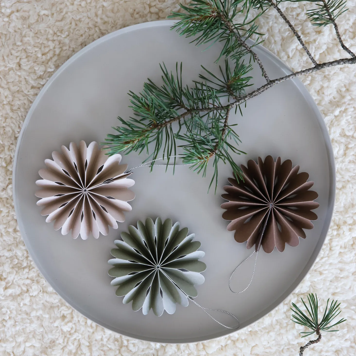 Paper Flowers Christmas ornament, sand Cooee Design