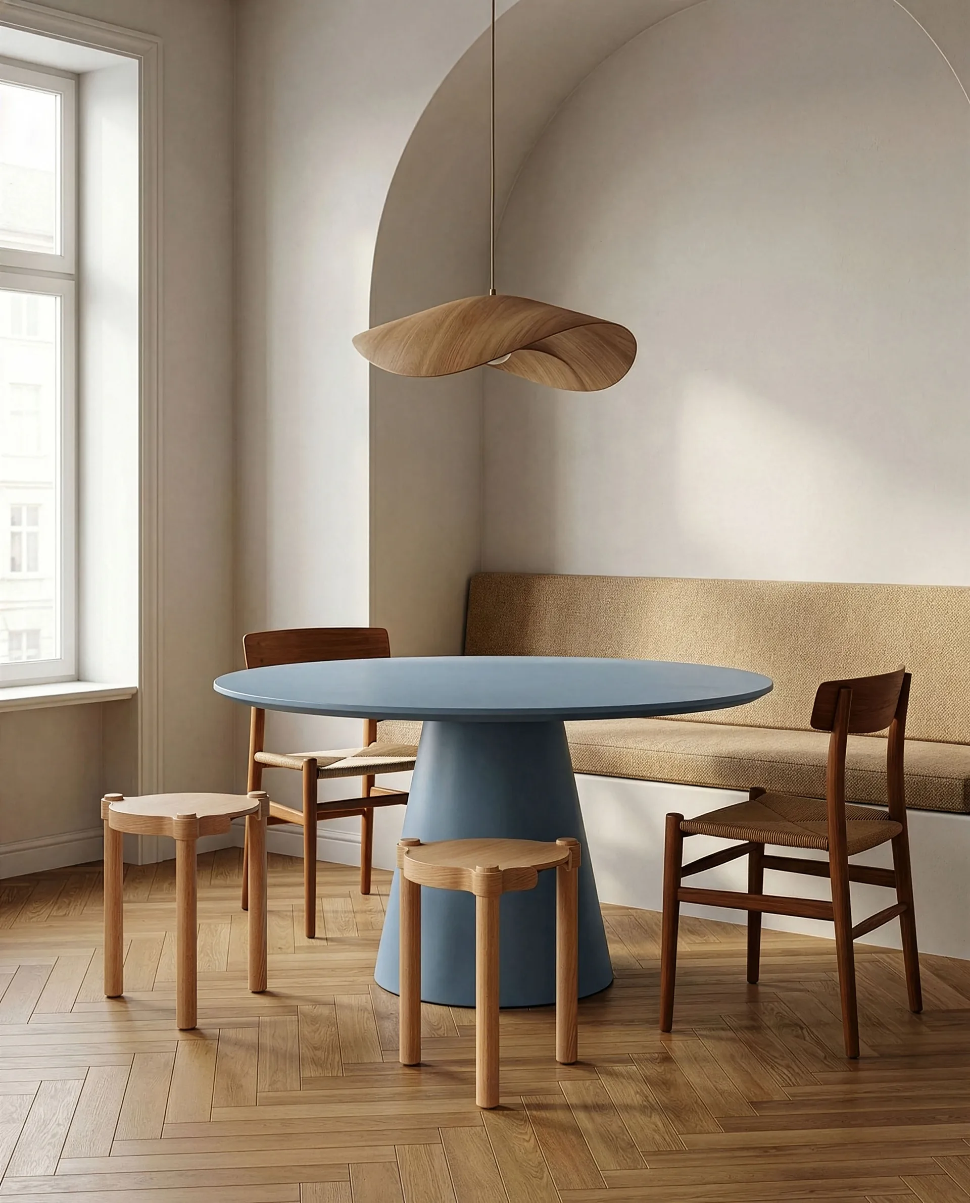 Woody round stool, Oak, Ø38x46 cm Cooee Design
