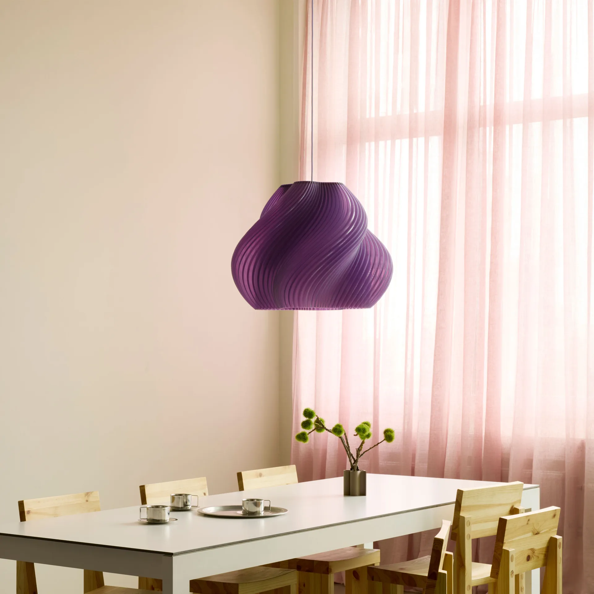 Soft Serve pendant, Lavender sorbet-chrome, Mega, 60 cm Crème Atelier