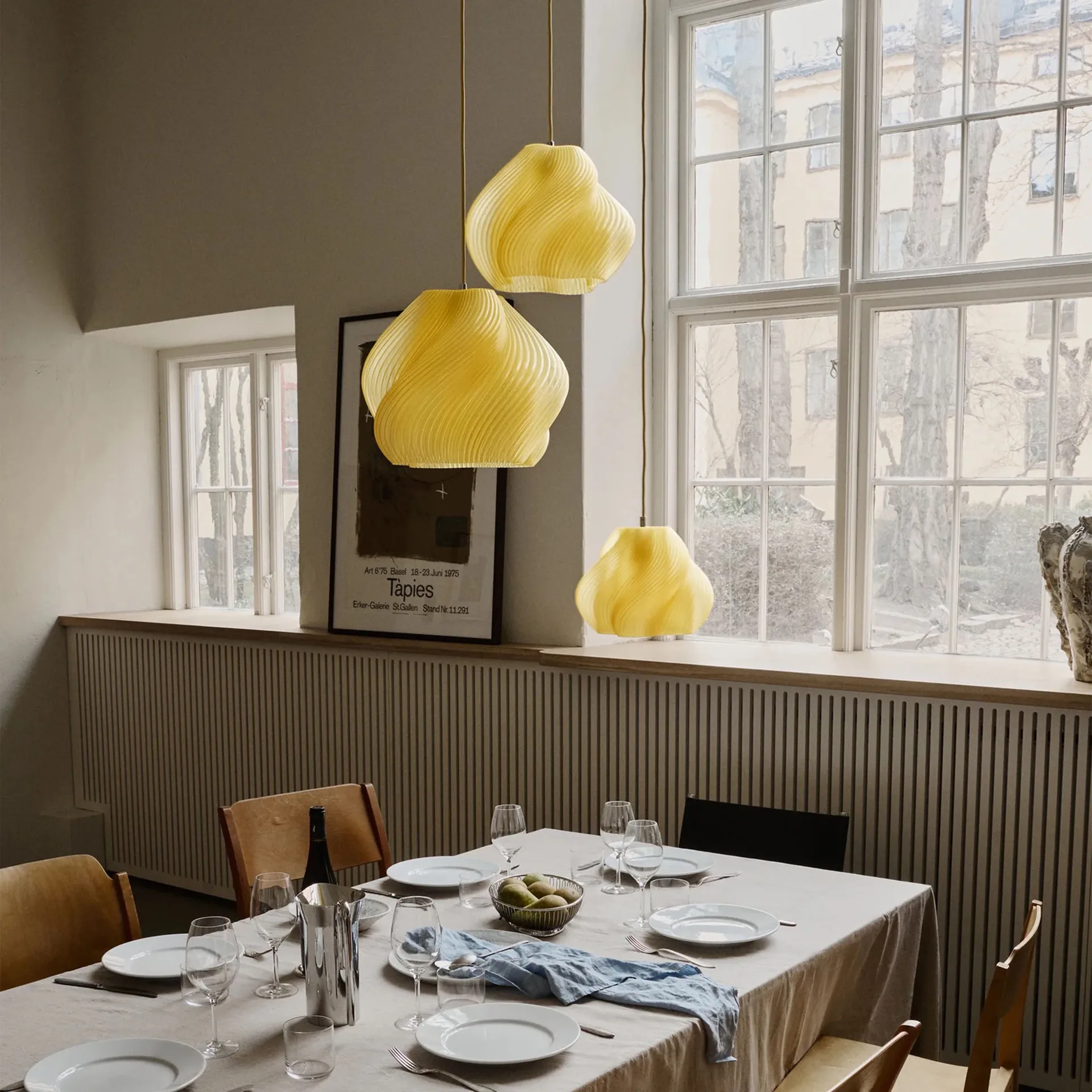 Soft Serve pendant, Limoncello sorbet-brass, 02, 25 cm Crème Atelier