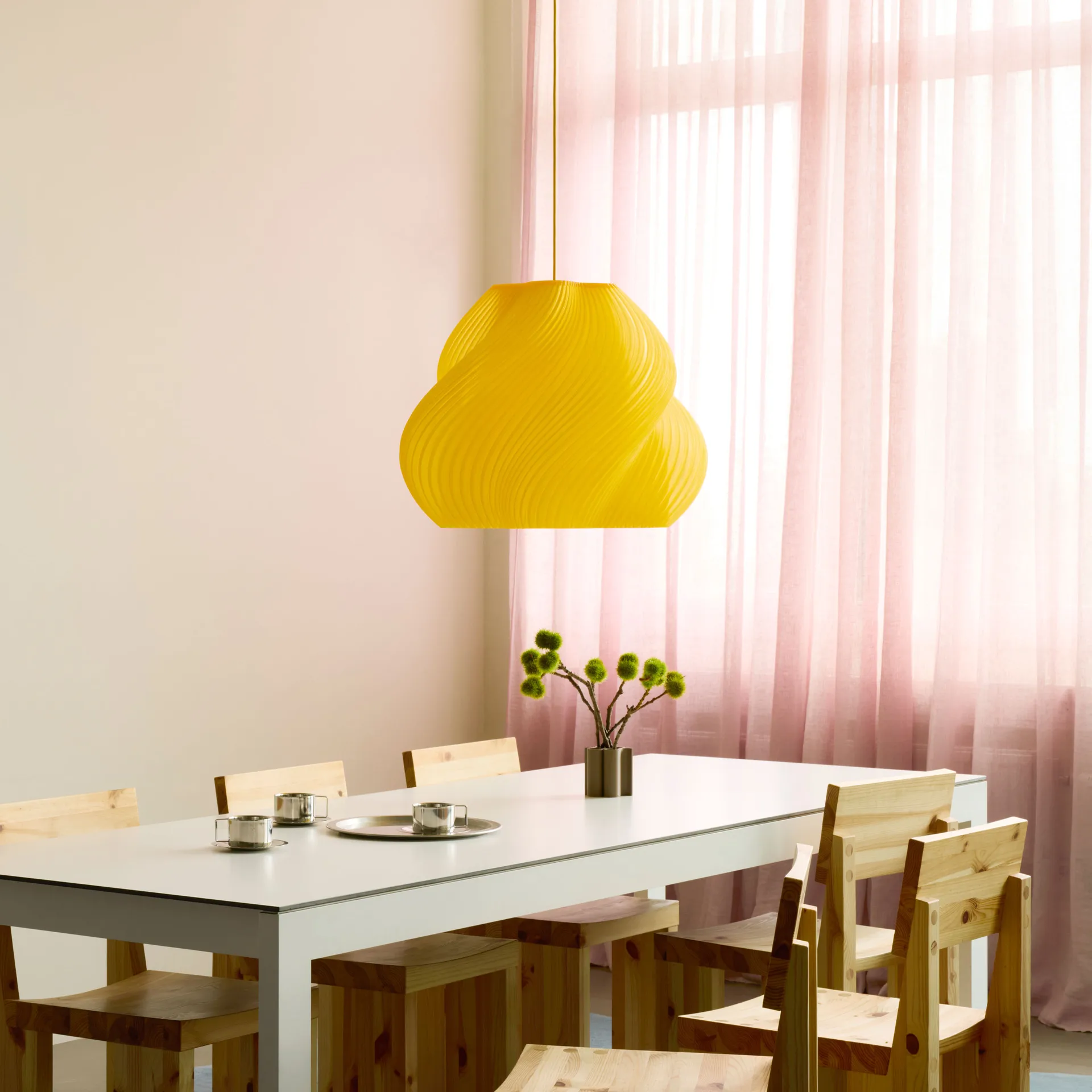 Soft Serve pendant, Limonello sorbet-chrome, Mega, 60 cm Crème Atelier