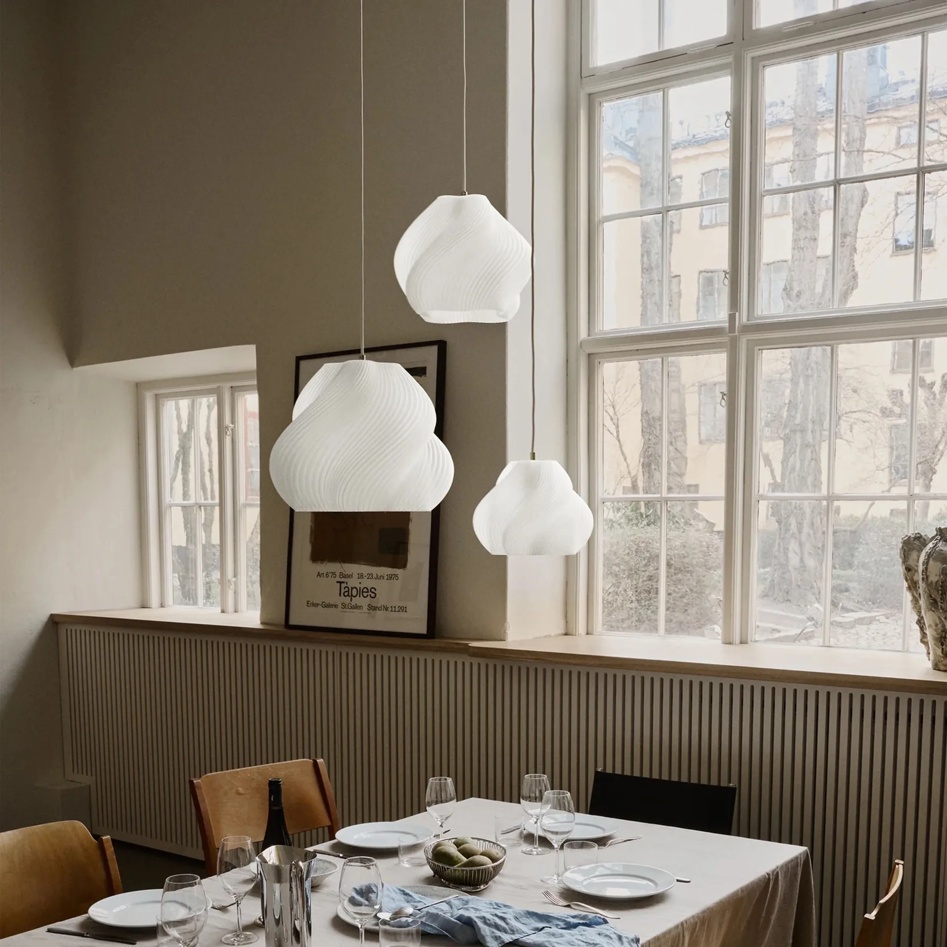 Soft Serve pendant, White-brass, 01, 20 cm Crème Atelier