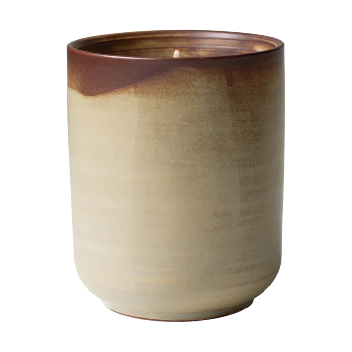 Burn scented candle 60 h - Cream-brown - DBKD