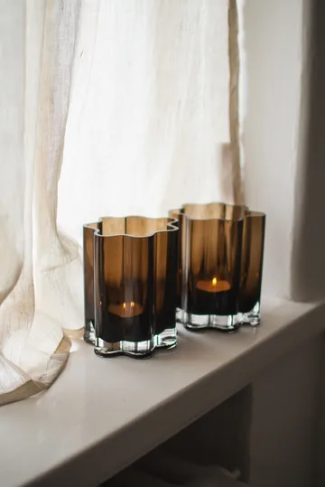 Filter candle holder - Brown, Ø11.5x13 cm - DBKD