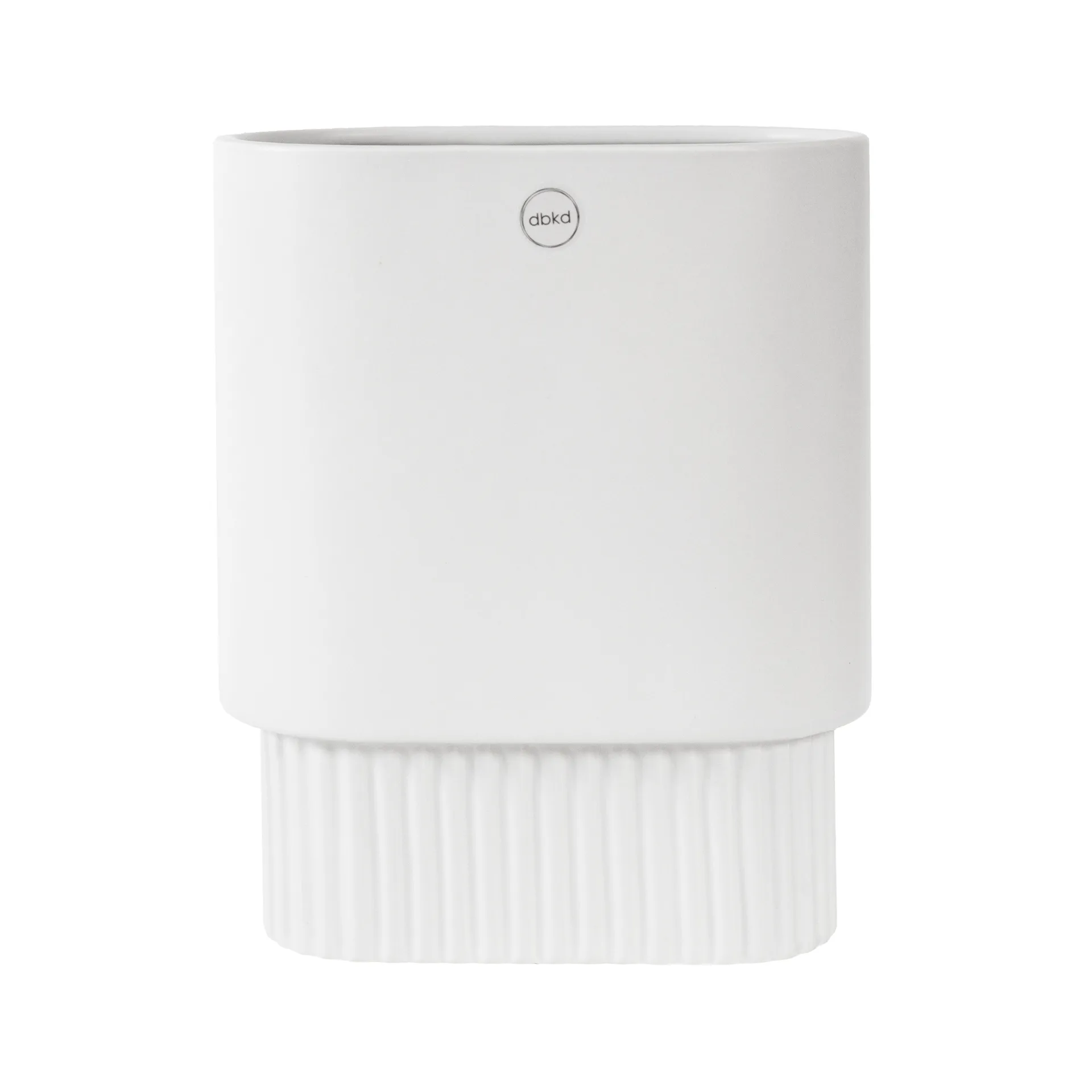 Front flower pot oval high, white DBKD