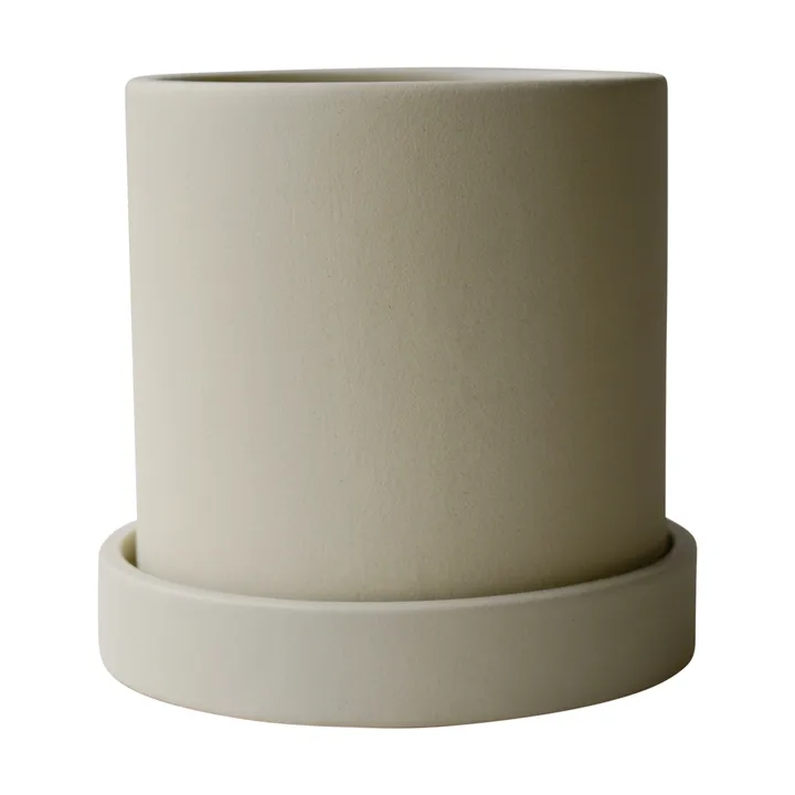 Grow pot Ø10 cm with saucer - Sandy creme - DBKD