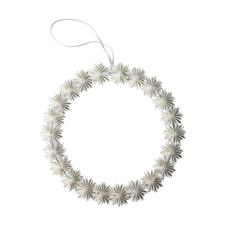 Paper flake wreath Christmas decoration - White - DBKD