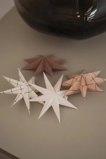 Paper winter star hanging decoration - White, small, Ø9 cm - DBKD