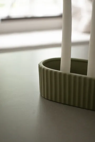 Stripe candle holder 30 cm - Green - DBKD