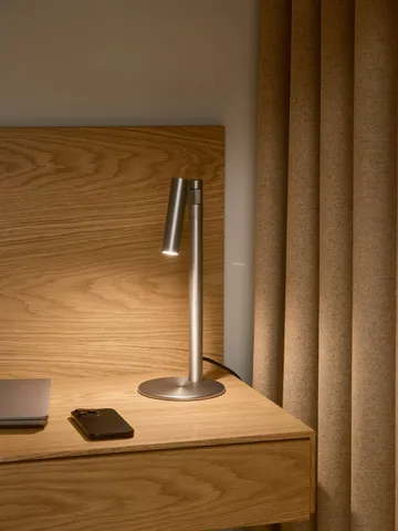 Makoto table lamp - Satin chrome, 37 cm - Design For The People