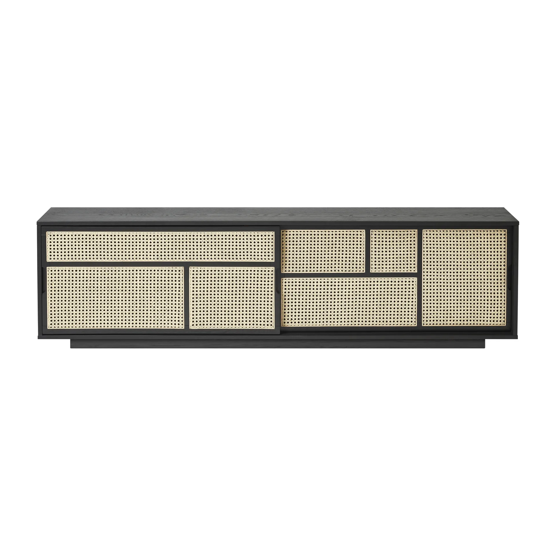 Air side table low, Black, rattan Design House Stockholm