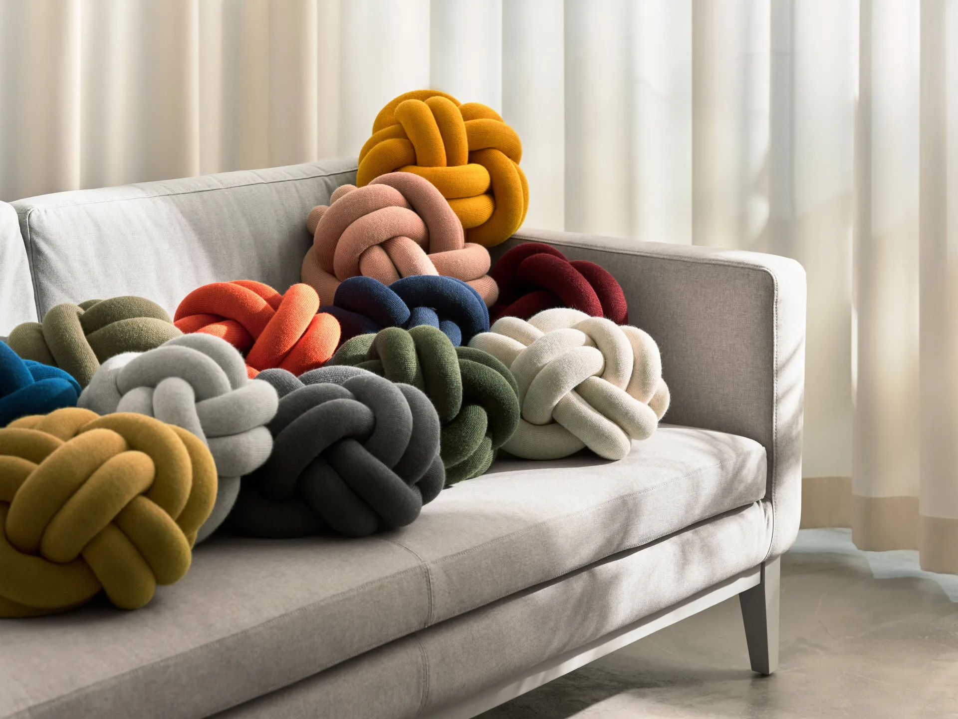 Knot cushion, light grey Design House Stockholm