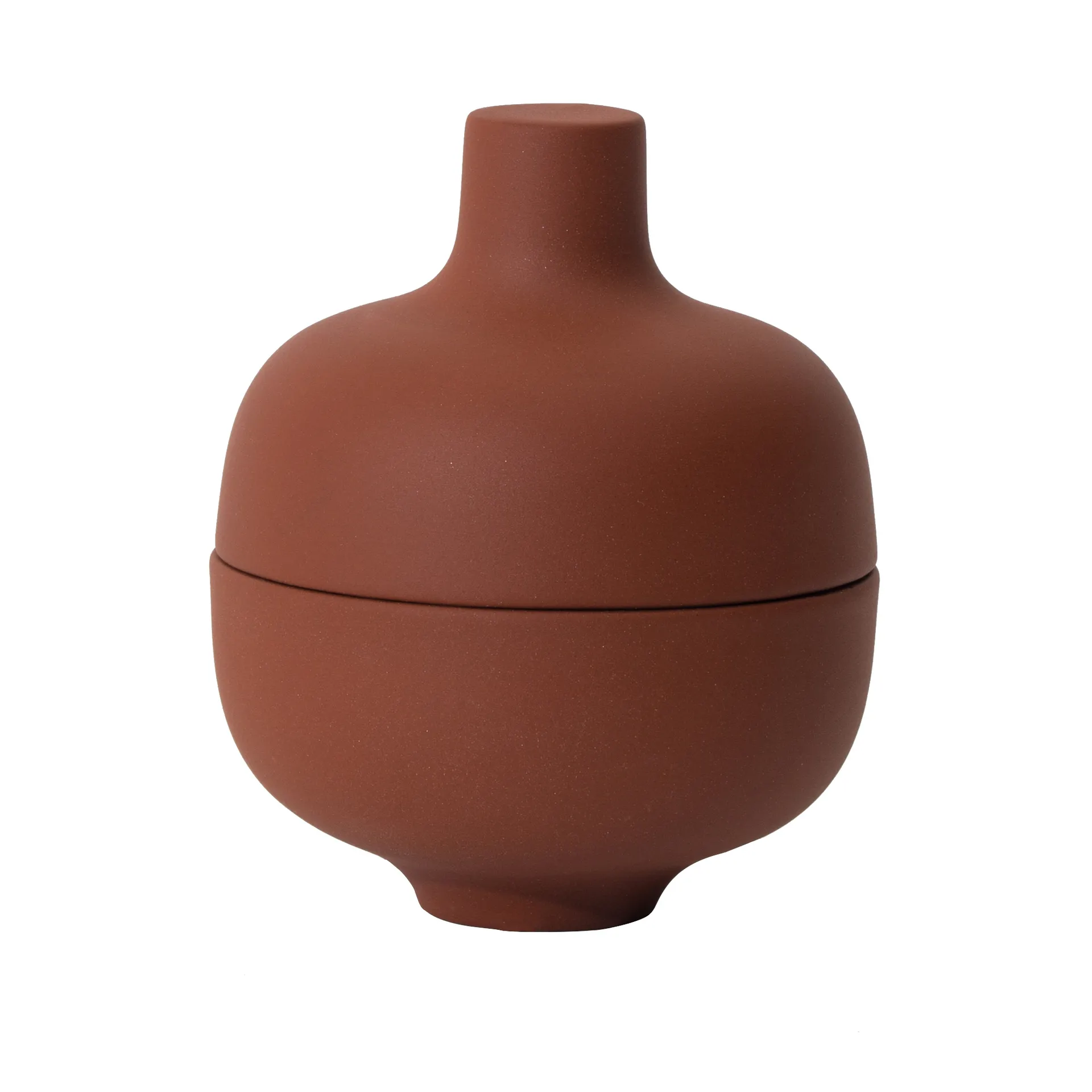 Sand bowl with lid S Ø8.2 cm, Red clay Design House Stockholm