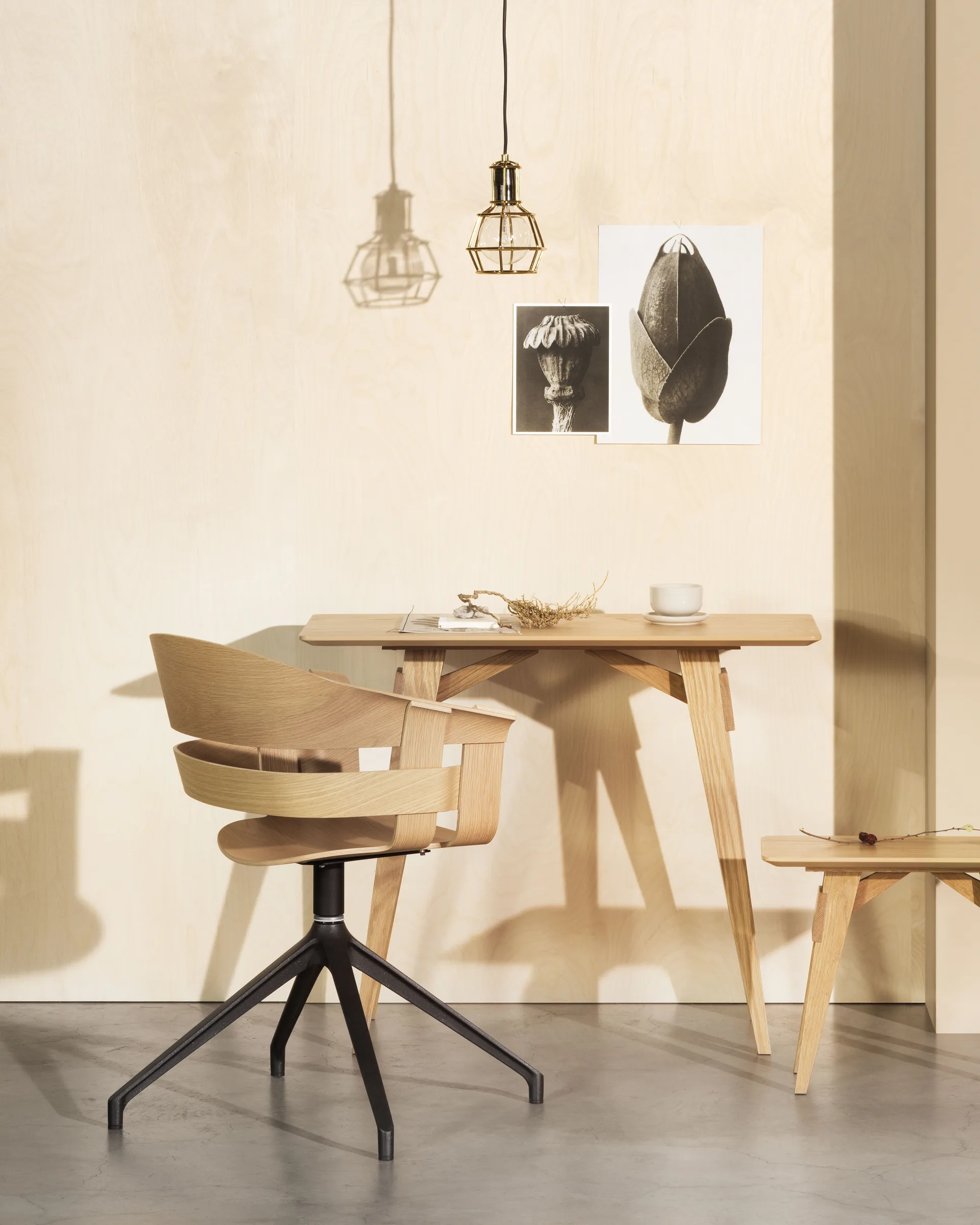 Wick Chair office chair, Oak-grey metal legs Design House Stockholm