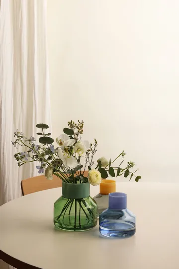 Generous vase medium Ø13 cm - Milky blue-blue - Design Letters